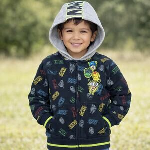 Marvel Kids Size 5 Hoodie Sweatshirt Black Iron Man Hulk Captain America Thor